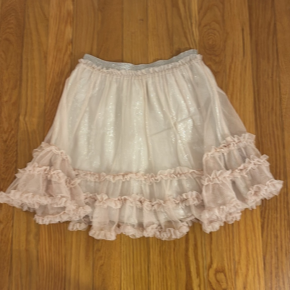 Mini Boden, Pink Shiny fluffy skirt, 6-7 girls